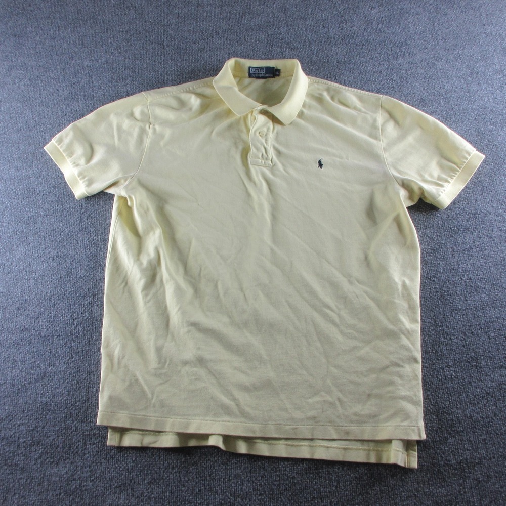 Polo Ralph Lauren Polo Shirt Mens XL Yellow Short Sleeve Cotton Pony Logo Casual